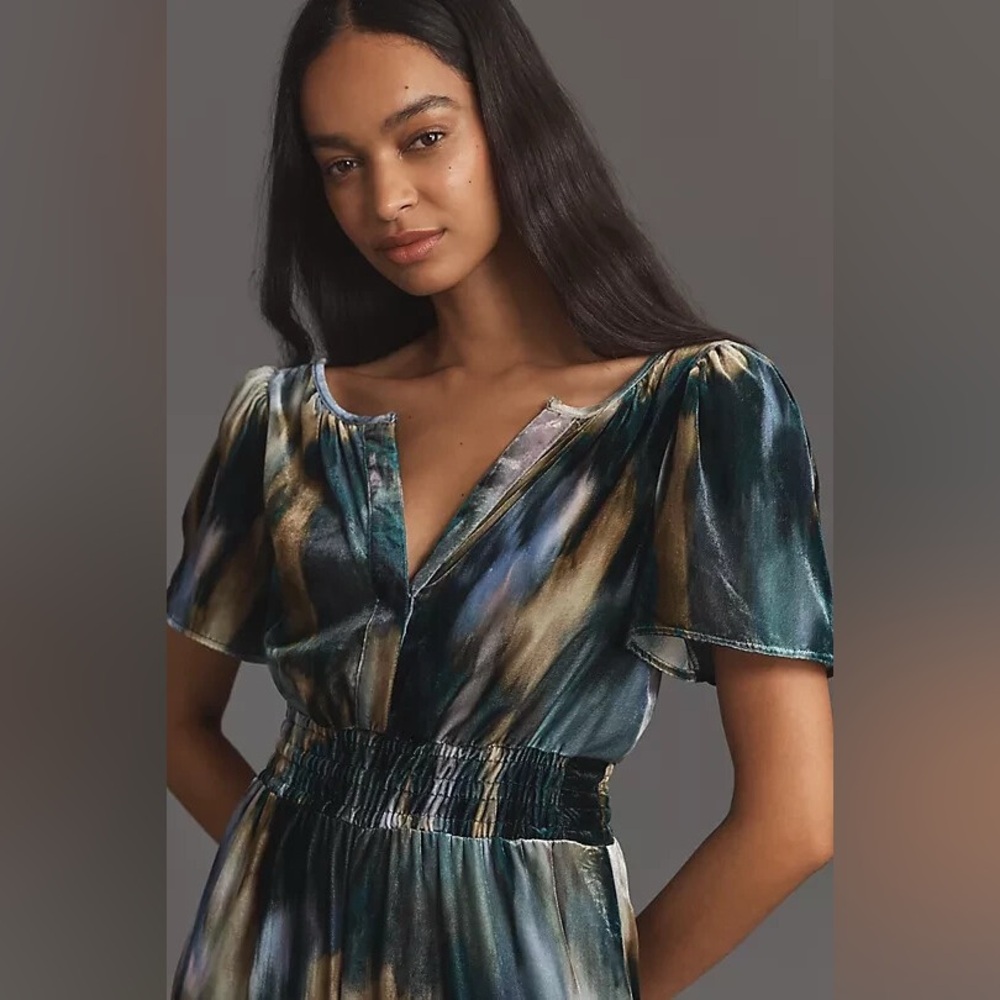Anthropologie Tie-Dye Velvet Jumpsuit XL 14 16 - Picture 2 of 5
